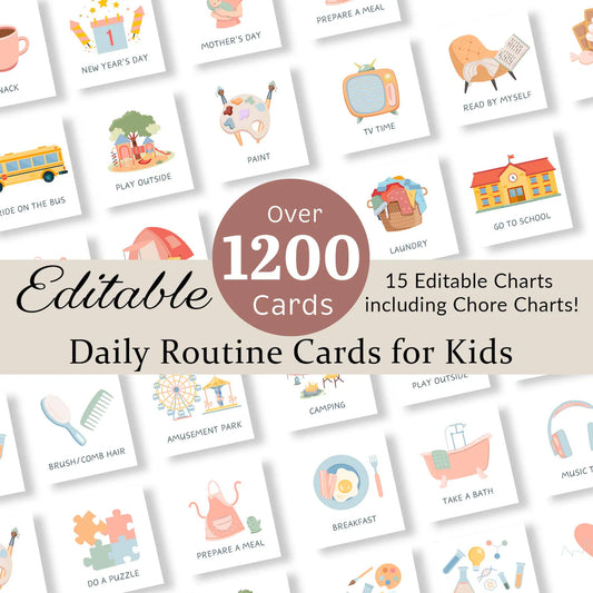 🗓️ Daily Routine Cards – Visual Schedule for Kids 👧👦✨